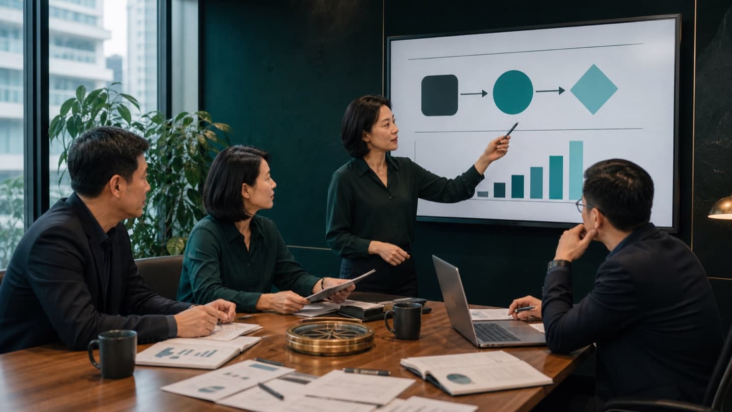 Vietnamese leaders evaluating an AI use case and building an application plan
